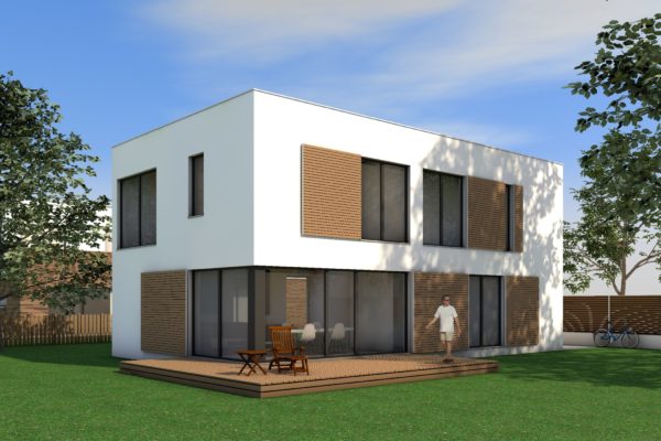 Modernes Haus mit Flachdach